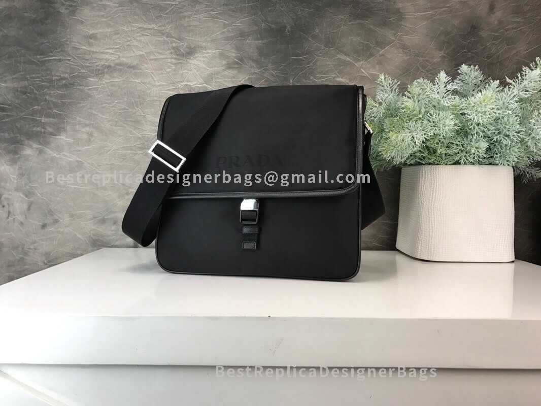 Prada Black Fabric Shoulder Bag SHW